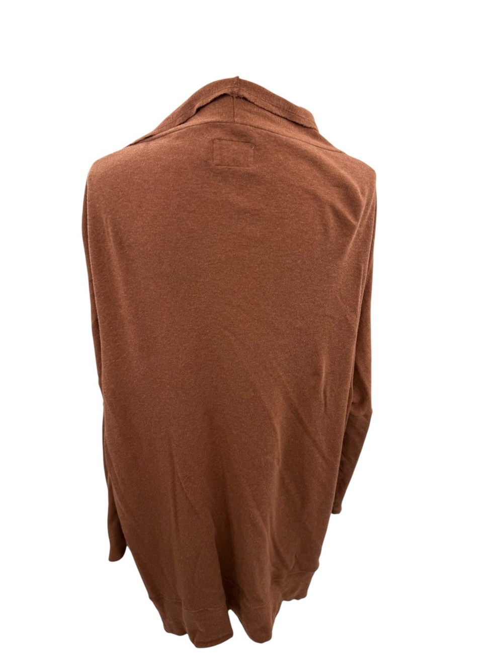 Pact Airplane Cardigan Women L/XL Rust Brown Organic Cotton Open Front Pockets - Picture 4 of 11